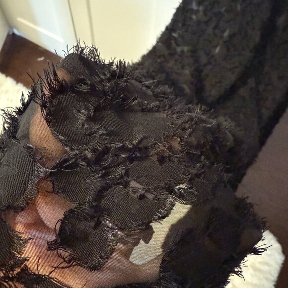 House of CB Black 'Seren' Floral Lace Back Maxi Dress Size L+ - Picture 3 of 5